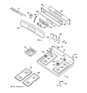 CONTROL PANEL & COOKTOP Diagram and Parts List for JGBP33DEM1BB  General Electric Range