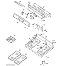 CONTROL PANEL & COOKTOP Diagram and Parts List for JGBS23DEM1SS  General Electric Range