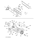 BACKSPLASH, BLOWER & MOTOR ASSEMBLY Diagram and Parts List for DPSE592EA1WW  General Electric Dryer