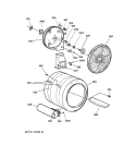 DRUM Diagram and Parts List for DPSE592GA0AA  General Electric Dryer