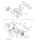BACKSPLASH, BLOWER & MOTOR ASSEMBLY Diagram and Parts List for DPSE592GA1AA  General Electric Dryer