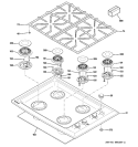 CONTROL PANEL & COOKTOP Diagram and Parts List for ZGU384LSM2SS  General Electric Cooktop