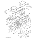 SHELVES & DRAWERS Diagram and Parts List for ZICP360SRESS  General Electric Refrigerator
