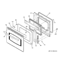 DOOR Diagram and Parts List for PK916WM1WW  General Electric Wall Oven