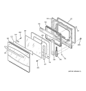DOOR Diagram and Parts List for PK916SM1SS  General Electric Wall Oven