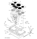 CONTROL PANEL & COOKTOP Diagram and Parts List for PP972BM1BB  General Electric Cooktop