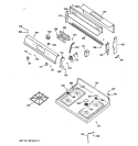 CONTROL PANEL & COOKTOP Diagram and Parts List for JGBP30WEV4WW  General Electric Range