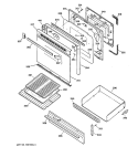 DOOR & DRAWER PARTS Diagram and Parts List for JGBP30WEV3WW  General Electric Range