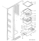 FRESH FOOD SHELVES Diagram and Parts List for GSC22QGTGBB  General Electric Refrigerator