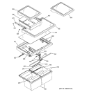 FRESH FOOD SHELVES Diagram and Parts List for GTL22JBPDRBS  General Electric Refrigerator