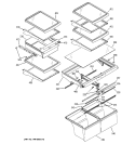 FRESH FOOD SHELVES Diagram and Parts List for GTS22WCPDRCC  General Electric Refrigerator