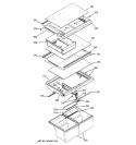 FRESH FOOD SHELVES Diagram and Parts List for HTS22GBPDRCC  Hotpoint Refrigerator