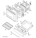 DOOR & DRAWER PARTS Diagram and Parts List for JGBP85SEL2SS  General Electric Range