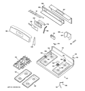 CONTROL PANEL & COOKTOP Diagram and Parts List for JGBP90MEH7BC  General Electric Range