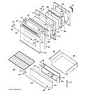 DOOR & DRAWER PARTS Diagram and Parts List for JGBP90MEH7BC  General Electric Range
