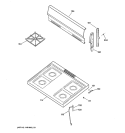 CONTROL PANEL & COOKTOP Diagram and Parts List for JGBS07PEM1CC  General Electric Range