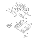 CONTROL PANEL & COOKTOP Diagram and Parts List for JGBS21HEH6WW  General Electric Range