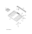 CONTROL PANEL & COOKTOP Diagram and Parts List for JGSS05BEM1BB  General Electric Range