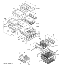 SHELVES Diagram and Parts List for PFS22MISABB  General Electric Refrigerator