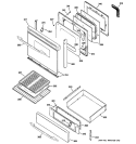 DOOR & DRAWER PARTS Diagram and Parts List for JGB908SEL3SS  General Electric Range