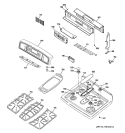 CONTROL PANEL & COOKTOP Diagram and Parts List for JGB916WEK6WW  General Electric Range