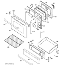 Part Location Diagram of WB57K10119 GE GLASS DOOR Assembly