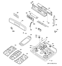 CONTROL PANEL & COOKTOP Diagram and Parts List for JGBP89SEM1SS  General Electric Range