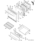 DOOR & DRAWER PARTS Diagram and Parts List for PGB900DEM1CC  General Electric Range