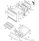 DOOR & DRAWER PARTS Diagram and Parts List for PGB916DEM1CC  General Electric Range