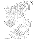 DOOR & DRAWER PARTS Diagram and Parts List for PGB916SEM1SS  General Electric Range