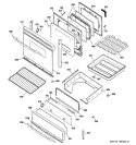DOOR & DRAWER PARTS Diagram and Parts List for PGB918DEM1WW  General Electric Range