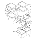 FRESH FOOD SHELVES Diagram and Parts List for GTS22KHPDRCC  General Electric Refrigerator