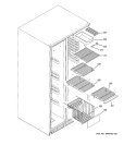 FREEZER SHELVES Diagram and Parts List for GWE23LBTBFSS  General Electric Refrigerator