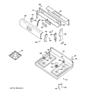 CONTROL PANEL & COOKTOP Diagram and Parts List for RGB533CEH8CC  Hotpoint Range