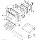 DOOR & DRAWER PARTS Diagram and Parts List for RGB790WEK6WW  Hotpoint Range