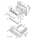DOOR & DRAWER PARTS Diagram and Parts List for RGB533BEK4BB  Hotpoint Range
