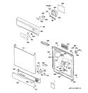 ESCUTCHEON & DOOR ASSEMBLY Diagram and Parts List for HDA2100N10BB  Hotpoint Dishwasher