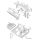 CONTROL PANEL & COOKTOP Diagram and Parts List for JGBS16WEP1WW  General Electric Range