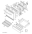 DOOR & DRAWER PARTS Diagram and Parts List for JGBP87DEM1WW  General Electric Range