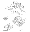 CONTROL PANEL & COOKTOP Diagram and Parts List for JGBS24GEK4SS  General Electric Range