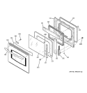 DOOR Diagram and Parts List for JKP75SM1SS  General Electric Wall Oven