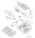 CONTROL PANEL & COOKTOP Diagram and Parts List for J2B918SEL2SS  General Electric Range