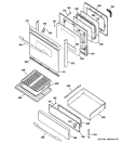 DOOR & DRAWER PARTS Diagram and Parts List for JGB916WEK7WW  General Electric Range