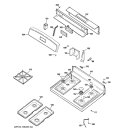 CONTROL PANEL & COOKTOP Diagram and Parts List for JGBS24BEH7CT  General Electric Range