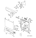 ESCUTCHEON & DOOR ASSEMBLY Diagram and Parts List for GSD2101N10BB  General Electric Dishwasher