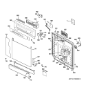ESCUTCHEON & DOOR ASSEMBLY Diagram and Parts List for GSD4060N10SS  General Electric Dishwasher