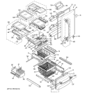DOORS & SHELVES Diagram and Parts List for PDS22SCRBRSS  General Electric Refrigerator