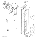 FREEZER DOOR Diagram and Parts List for ZISP420DTASS  General Electric Refrigerator