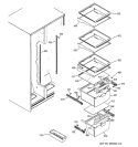 FRESH FOOD SHELVES Diagram and Parts List for GSE22KETCFWW  General Electric Refrigerator