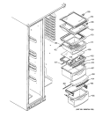 FRESH FOOD SHELVES Diagram and Parts List for GSS25KSWCSS  General Electric Refrigerator